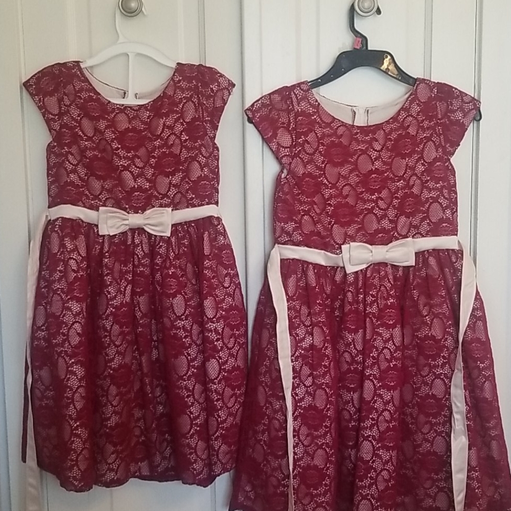2 matching girls dresses